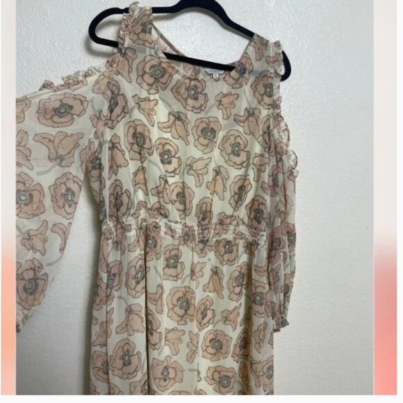 ⭐️ Sheer Maxi Floral Boho Peasant Hipster Hippie Chic Glam Elegant Classy Dress - Picture 8 of 9